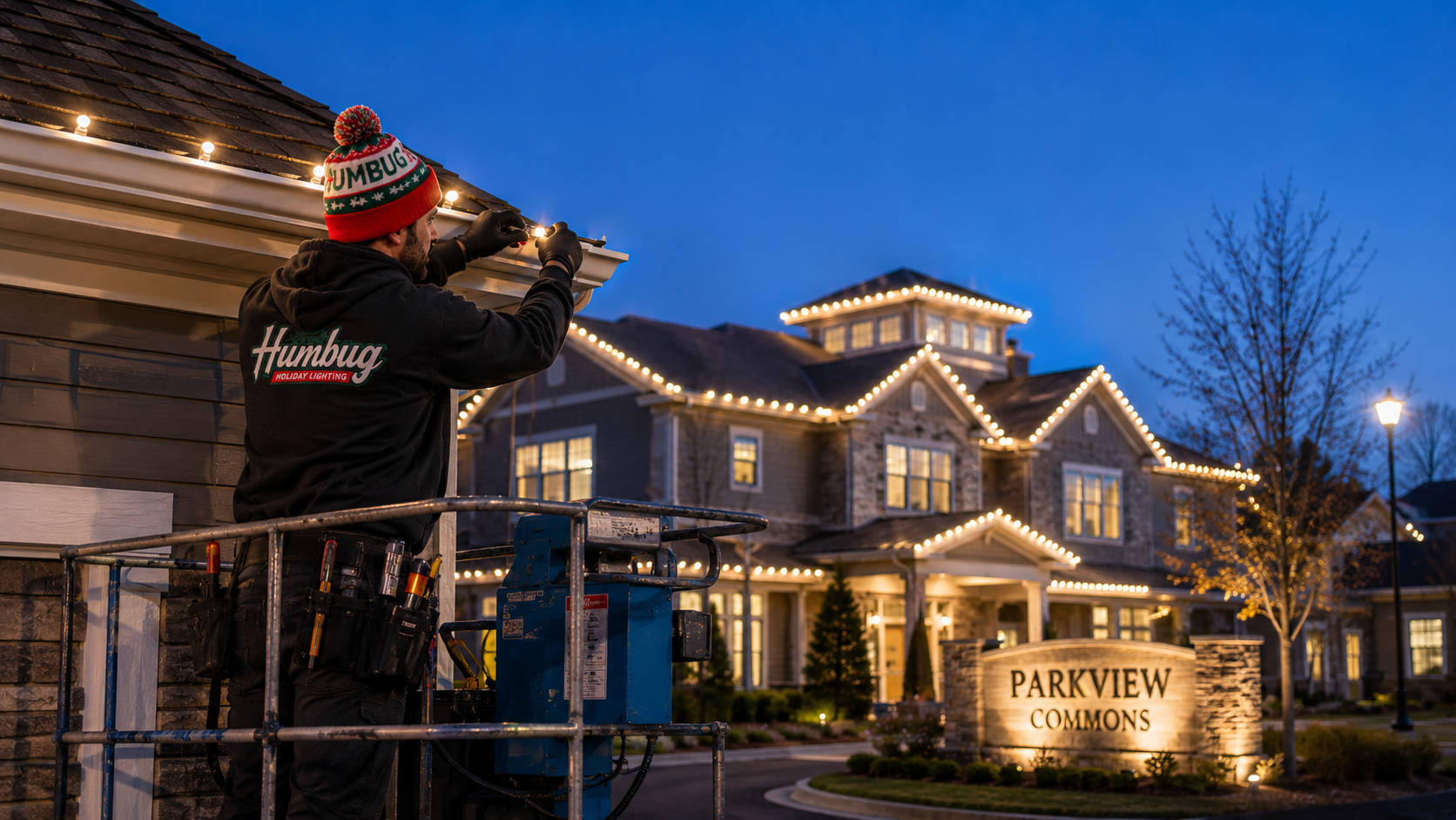 Professional exterior lighting that creates a polished, welcoming appearance for commercial properties