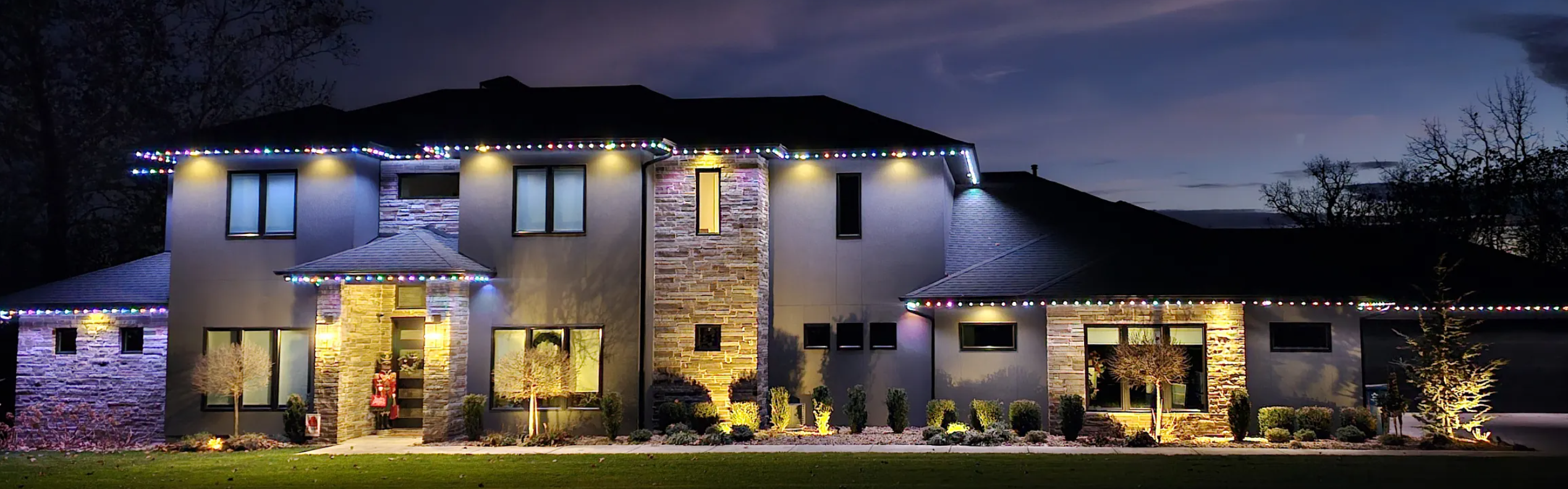 Architectural roofline illumination designed to enhance the look of your home after dark
